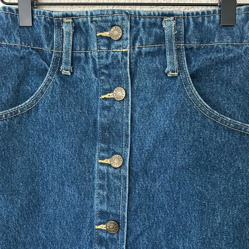 Women’s Watch LA Maxi Button‎ up Denim Skirt Small Vintage Y2K 90’s Cotton USA